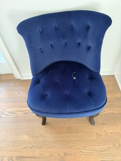 Blue Velvet Arm Chair 
