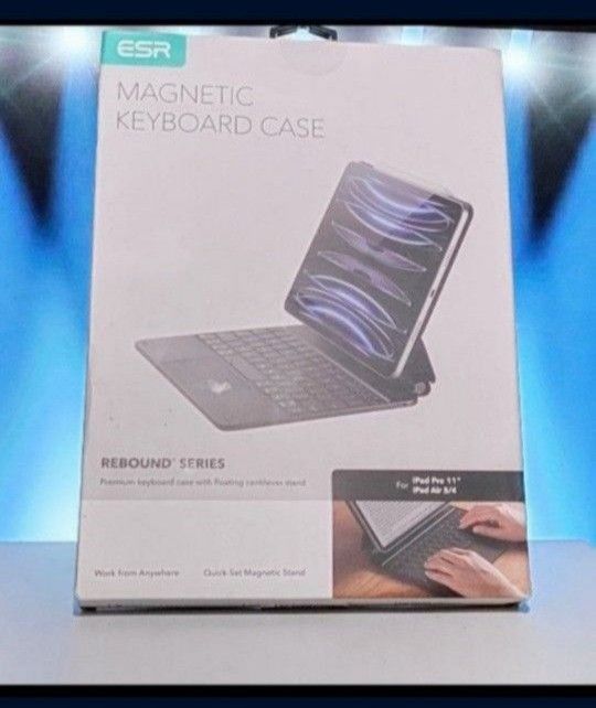 ESR Case for iPad Air 11 Inch with Keyboard (M2, 2024) and iPad Pro 11/Air 5th/4th Generation, Easy Setup Magnetic Stand