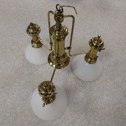 Vintage Brass Chandelier Overhead Lamp