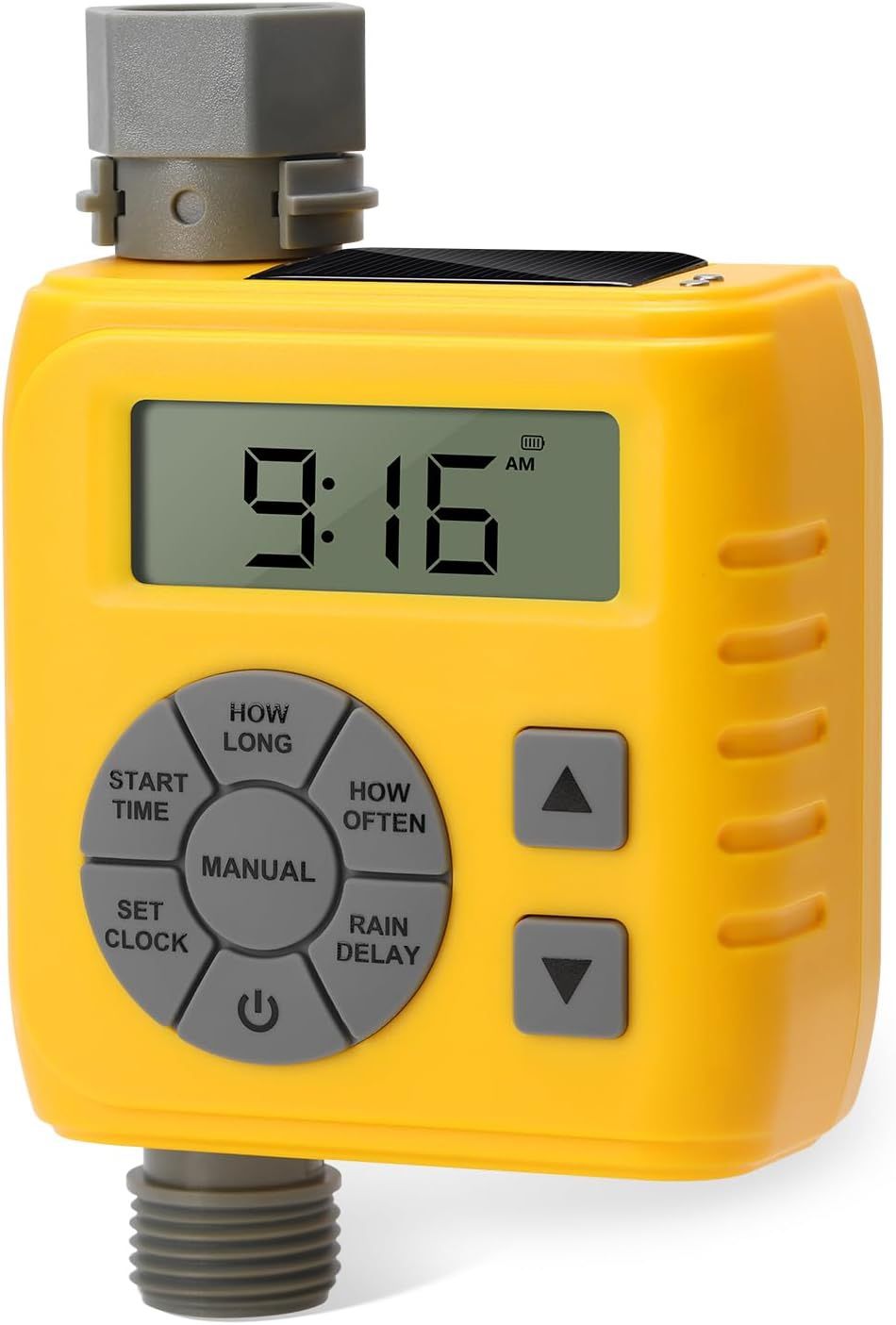 ZUOMENG Sprinkler Timer, Programmable Irrigation Water Timer, Solar/Battery Dual Power (NEW)