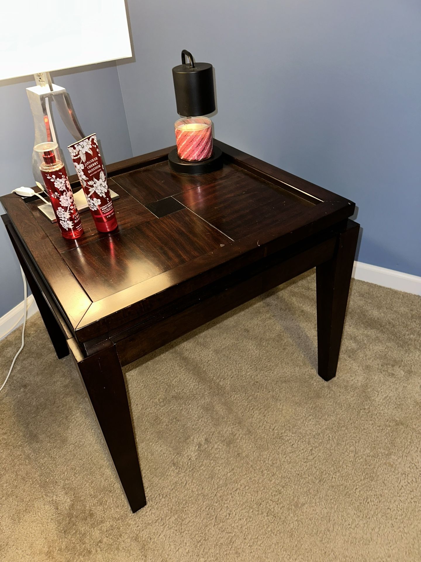 Brown Wood Side Table - Creedmoor