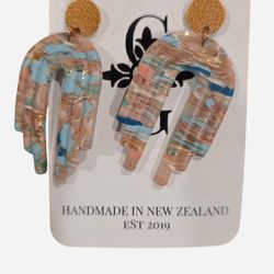 Handmade Marbled Arch Drop Earrings
