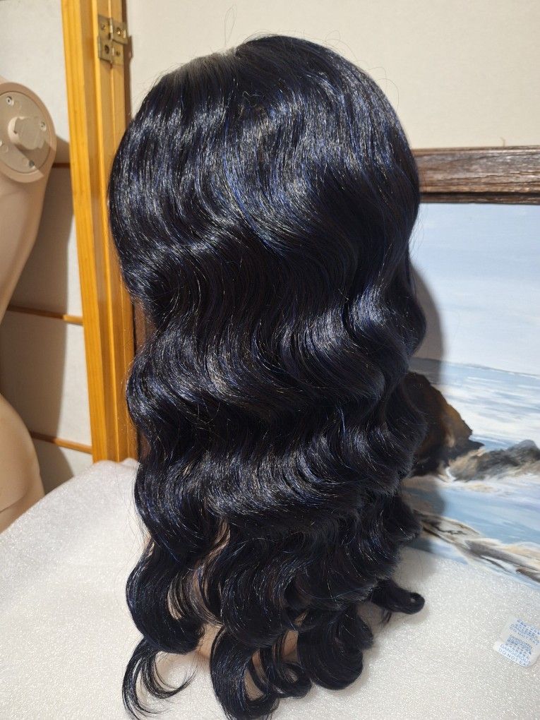 Human Hair Blend Lace Front Wig