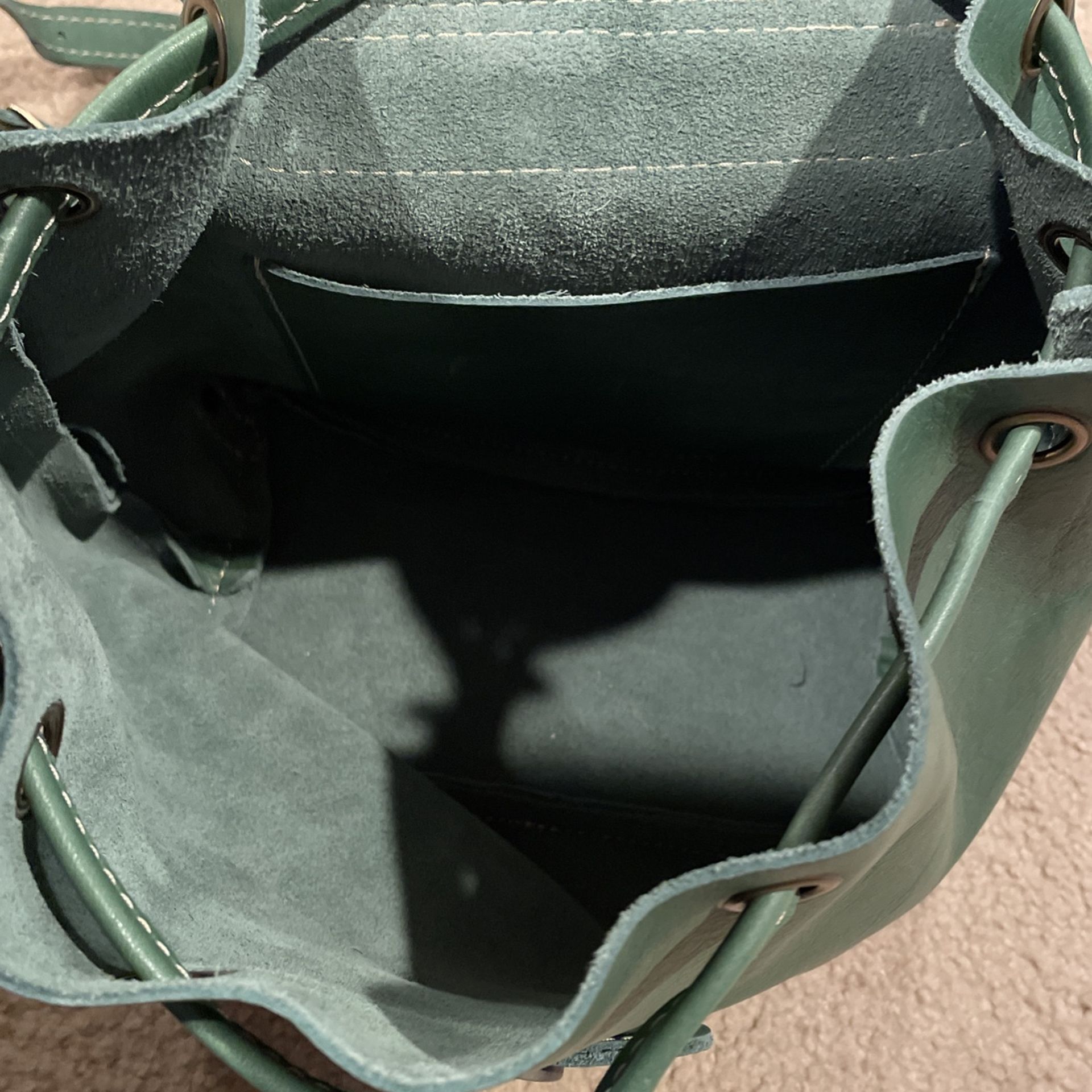 Portland Leather Eucalyptus Green Bucket Leather Backpack Portland Leather Goods Bucket Backpack for Sale in San Diego  main image 3