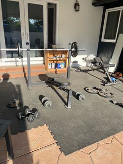 Powertec Home Gym Setup – 250+ LB Weights + Bench + Barbell + Dumbbells