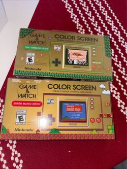 NINTENDO GAME AND WATCH SUPER MARIO BROS & LEGEND OF ZELDA COLOR HANDHELD SYSTEM