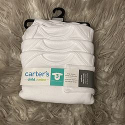 NWT Carter's Child of Mine White Long-Sleeve Bodysuits size newborn 