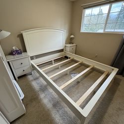 White Queen Wood Bed Frame