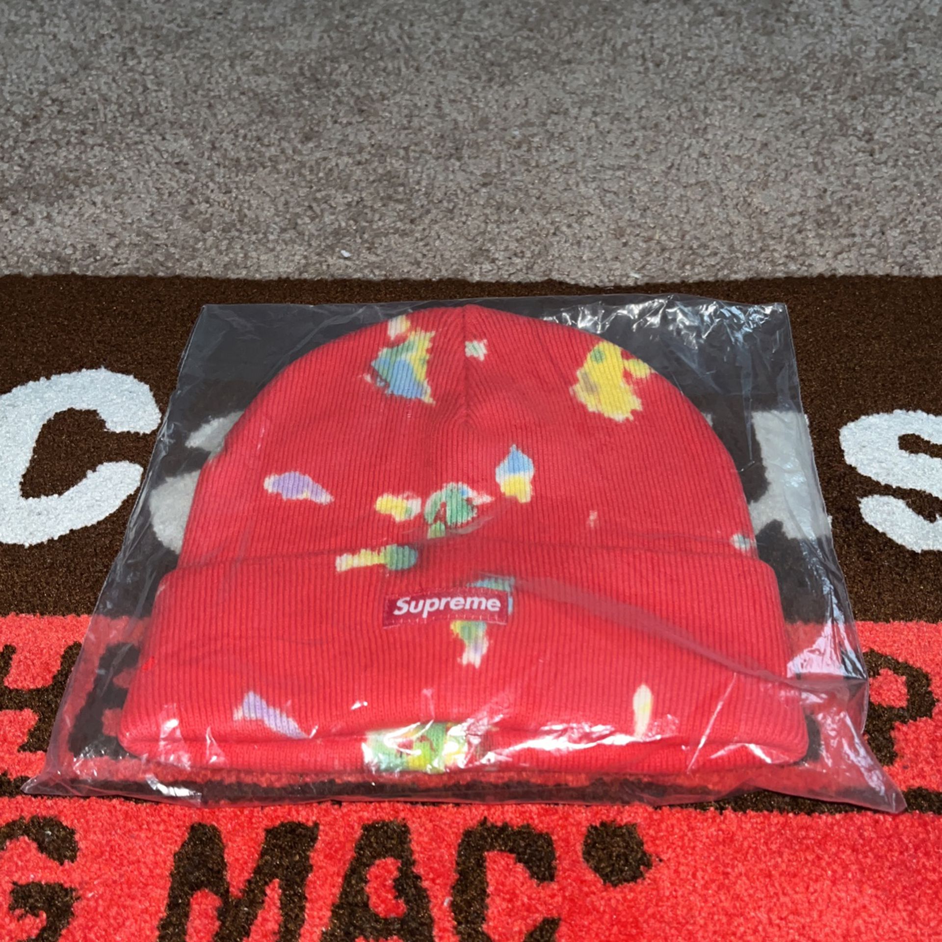 Authentic Supreme Splatter Dyed Beanie 