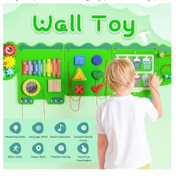 Crocodile Sensory Toys Activity Wall Panels, Educational Montessori Busy Board for Toddlers 18m+, Activity Cube - Sensory Wall, Wooden Learning Toys, 