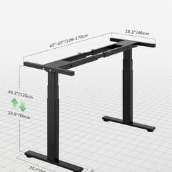 ❤️‍🔥 Dual Motor 3-Stage Standing Desk Frame (no Table Top)