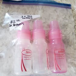 Three Dr Brown 4 Oz Bottles