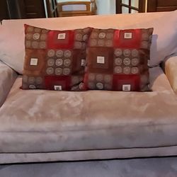 Suede Love Seat and Couch