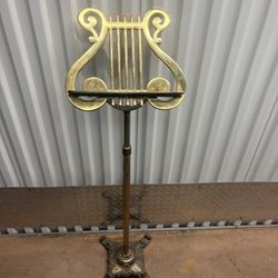 Antique Adjustable Brass Music Stand