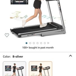 SYTIRY Treadmill with TV Touchscreen 10" HD,3.25HP Folding Incline Treadmills for Home,WiFi Connection,3D Virtual Sports Scene,Facebook,YouTube,Google