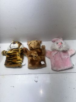 3 Vintage oriental trading company hand puppets