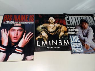 Rare Eminem Book and Magazine Lot: Fitst Edition Angry Blonde, His Name Is, Slim Shady vintage