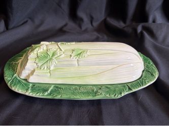 Vintage Bresolin Italy Ceramic Celery Butter Dish