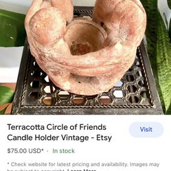 Terracotta Circle Of Friends Vintage Candle Holder