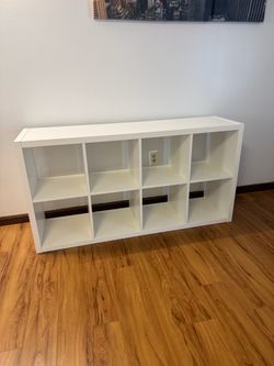 Smart Cube 8-Cube Organizer Storage with Opened Back Shelves, 2 X 4 Cube Bookcase Book Shleves