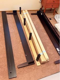 Bed Frame Disassembled Dark Brown Wood