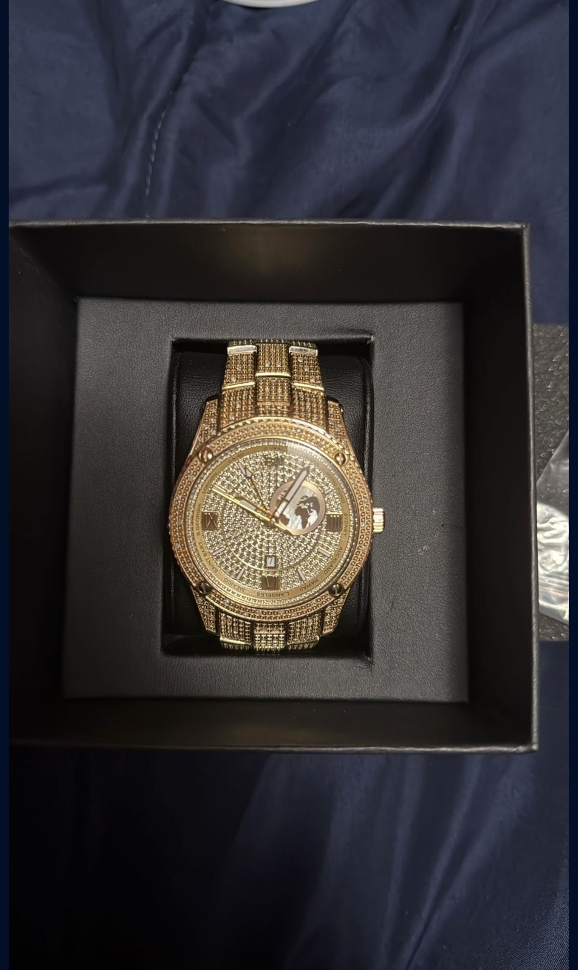 Men's JBW Jet Setter 1 CT. T.W. Diamond 18K Gold Plate Watch 