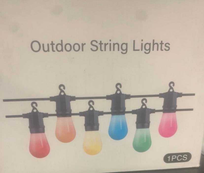 Outdoor String Lights, 48FT Color Changing Outdoor String Lights, Patio Lights Waterproof Porch Light with Remote, for Patio Decor, Balcony