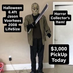 Halloween 6.4ft Tall Jason Voorhees Animatronic LifeSize Prop Decoration Collectible (RARE 2008)