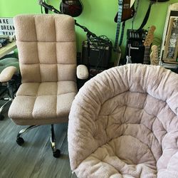 Office Desk Chair And Papasan Blush Pink 