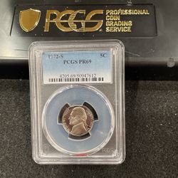 1972 S Gem Proof Jefferson Nickel Graded At PR69 B-17