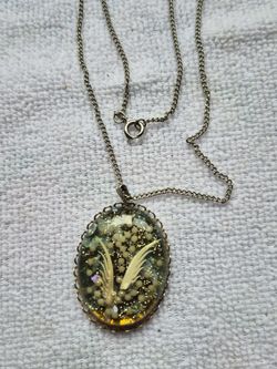 Vintage Necklace And Clip On Earrings, Fairy Wings 