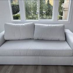 Isabella II Cream Fabric 84" Queen Sleeper Sofa | Loose Reversible Back - NEED TO SELL