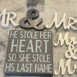 Mr. And Mrs. Wedding Decor