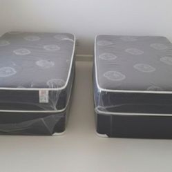 New TWIN SIZE MATTRESS WITH BOX SPRING SET // COLCHON NUEVO INDIVIDUAL