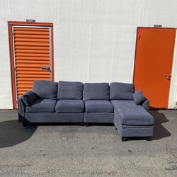 Navy blue couch sectional