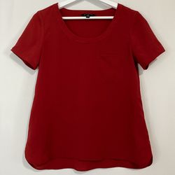 Banana Republic Factory Women’s Short Sleeve Pocket Blouse Red Size XS