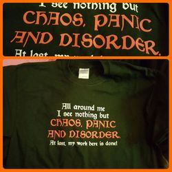 Brand new size medium chaos, panic disorder shirt