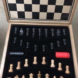 Chess & Checkers Wooden Set 