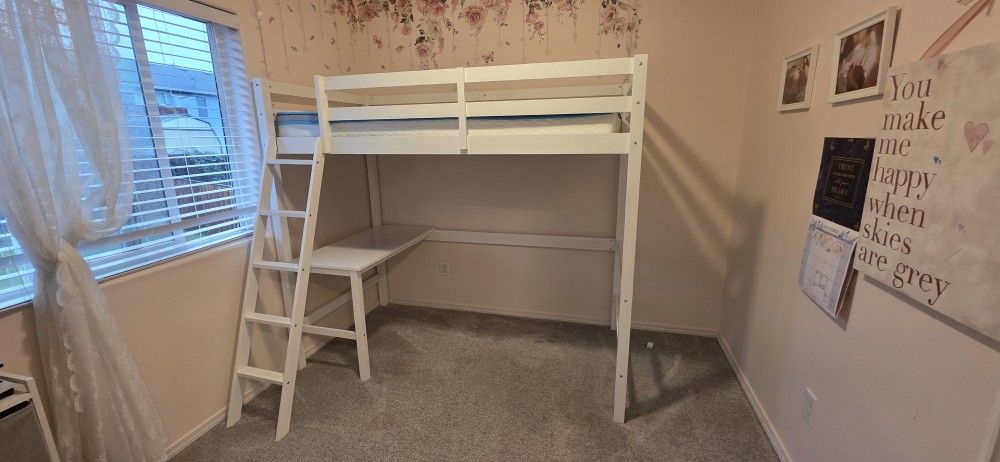 Twin Loft Bed With Table