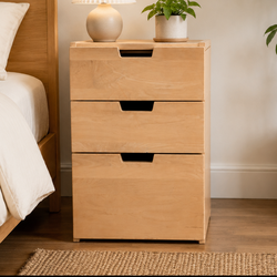 Light Wood Three-Drawer file cabinet