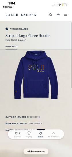 Blue polo hoodie size M
