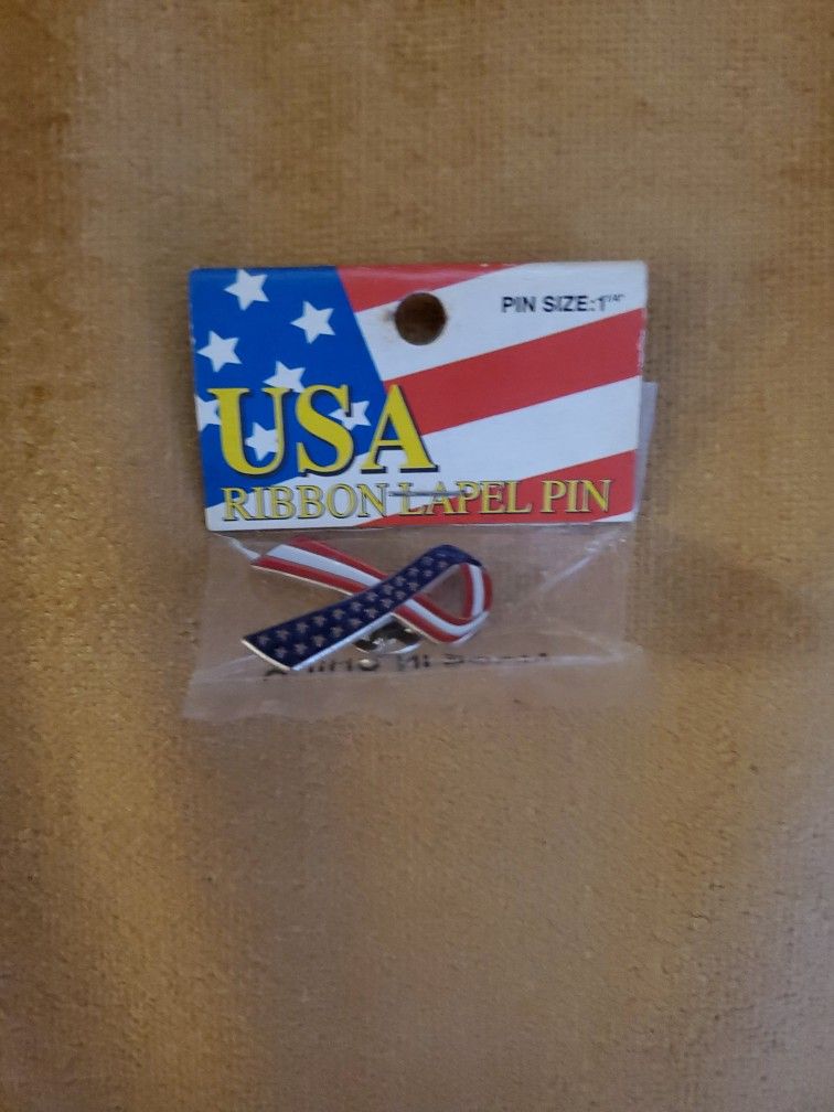 1" USA ribbon Lapel PIN