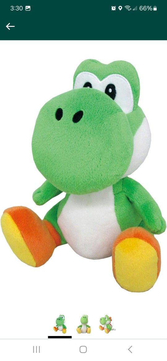 Little Buddy Super Mario All Star Collection 1416 Yoshi Stuffed Plush, 8",Multi-colored