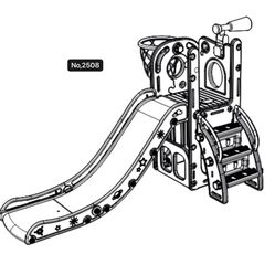 Toddler Slide, 6 in 1 Kids Indoor Slide for Toddlers 1-3, Baby Indoor and Outdoor Climber Playset, Kids Slide with Basketball Hoop and Telescope, Todd