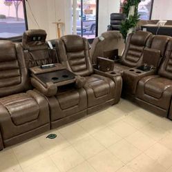 Game Zone Bark Power Recliner Living Room Set
