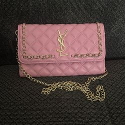 YSL Pink Crossbody Bag "Cassandre" chain wallet