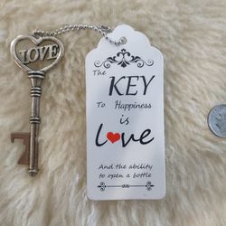 Love Keychain Charm Necklace Pendant Bottle Opener 
