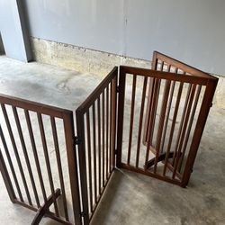 Wooden 4 Panel Dog Gate 31.5” X80” 