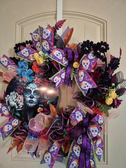 Day of the Dead Decorative Floral Wreath