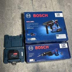 Bundle BOSCH BULLDOG HAMMER DRILL / Sawzall / Dot Laser 